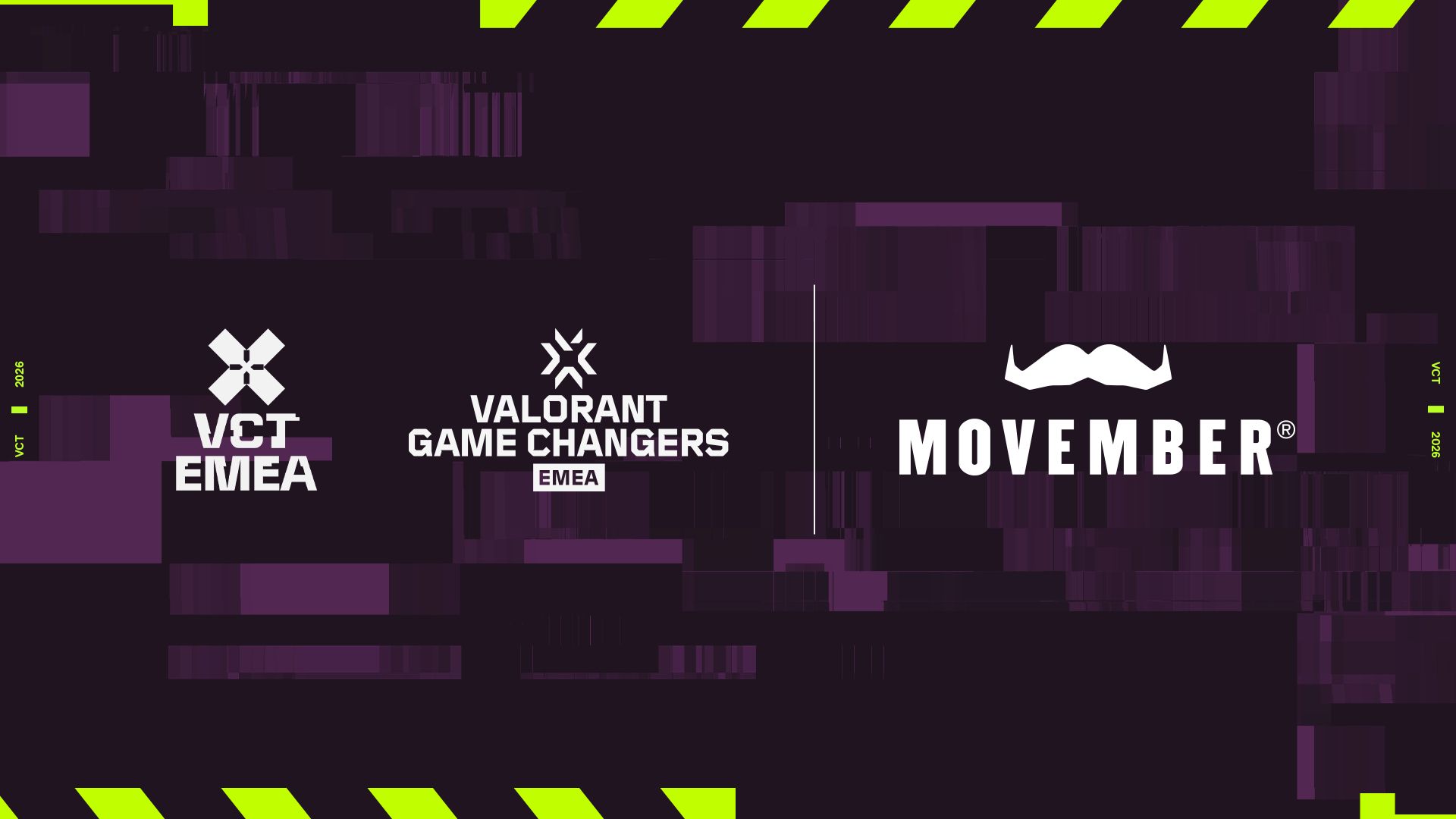 VCT EMEA, Valorant Game Changers EMEA, and Movember Logos 